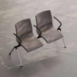Kusch + Co Trio Bench-2 Wooden Uph Back 2-Seater Upholstered 4-Leg Beam Seating