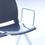 Kusch + Co Uni Verso Bench-6 Plastic Back 6-Seat Decorative Cut-Out Beam Seating detail view