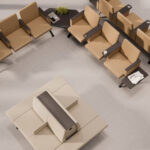 Kusch + Co V-Travel Bench-4 Standard 4-Seat Integrated Tables Beam Seating arrangement view