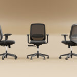 Nowy Styl Vienna Swivel Chair Mesh Back With Armrests Upholstered Office Chair