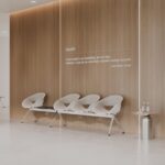 Kusch + Co Volpino Bench-4 Plastic Back 4-Seat Decorative Cut-Out Beam Seating Volpino swivel armchair and bench arrangement 04