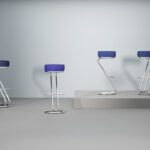 Nowy Styl Zeta CR Backless Upholstered Bar Stool