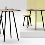 Cascando Pully Hub Dreibeinig Stehtisch Cm 3-Leg Triangular Standing Table Pully series