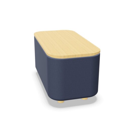 Cascando Element Upholstered Base With Wooden Tabletop Coffee Table