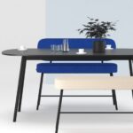 Cascando Pully Barbench Upholstered Backless Bar Bench bar bench in an interior setting