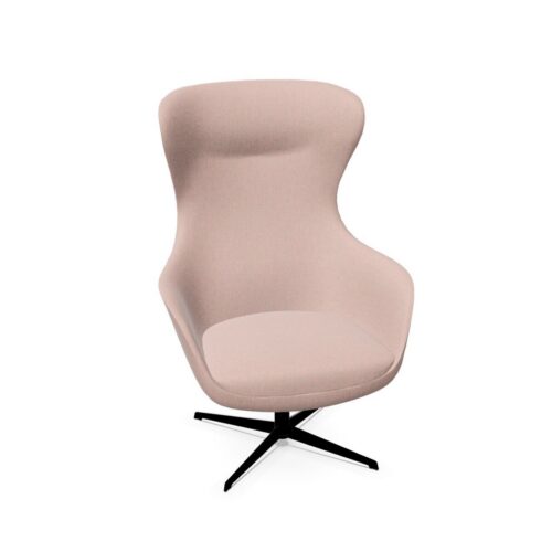 BuzziSpace Ottoman High-Back Upholstered Acoustic Lounge Chair With Ottoman