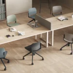 Sokoa Adio Sled-Base Polypropylene Backrest Chair — Sokoa Adio chair in an open-plan office