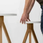 Boss Design Boss Triad Tri 12 High Formica Top Table Triad high table with white Formica top and American black walnut frame