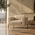 Boss Design Boss Orten Ort 1 WA Breiter Armlehnensessel Mit Beinen Holz Lounge Orten ORT/1/WA wide armchair with oak legs