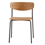 Inclass Lea Four-Leg Chair With Wooden Seat And Back Chair