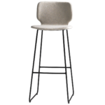 Inclass Nim Sled-Frame Upholstered Shell High Stool Nim upholstered shell high stool with sled frame