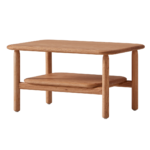 Inclass Wudi Coffee Table Magazine Rack Table Wudi coffee table with magazine rack, natural-stained oak top and white frame