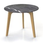 Züco Zuco AV 0700 Beistelltisch Kufengestell Sled-Base Side Table Averio side table with black marble top