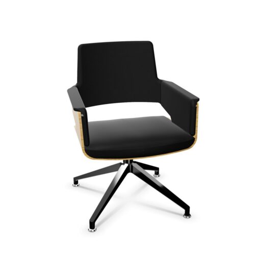 Thonet S 840 S 847 Swivel 4-Star Base Upholstered Armchair