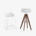 MDF Italia | Acerbis Flow Stool Bar Stool Flow stool bar stool with white seat and sled base