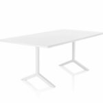 Lammhults Funk Meeting Rectangular Top Table white table