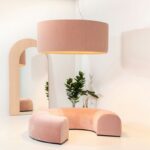 BuzziSpace Acoustic Upholstered C-Shaped Bench lifestyle view