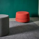 BuzziSpace Acoustic Cylindrical Sound-Absorbing Pouf Ottoman BuzziSpot pouf with BuzziBalance furniture