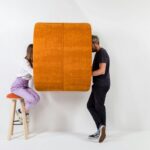 BuzziSpace Ring-Shaped Fabric-Covered Wall Panel Integrated Worktop Acoustic product view